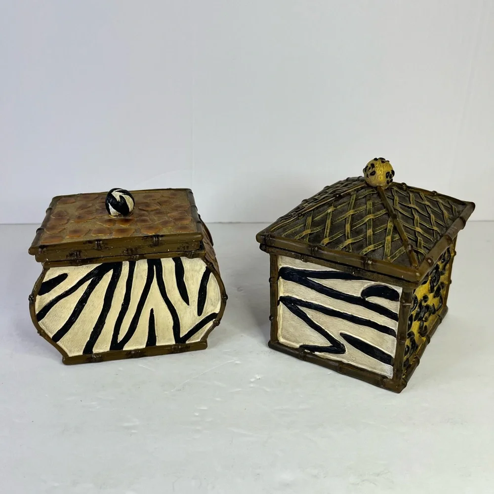 Animal Print‎ Zebra Resin Jewelry/Trinket Boxes